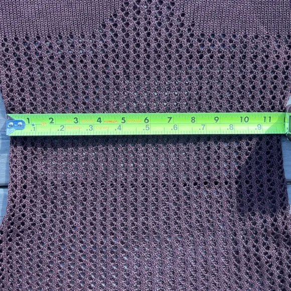 Brown Fishnet; Slip On; Swim Cover Dress; Spaghetti Straps; Ruffled Bottom; L - Picture 6 of 10